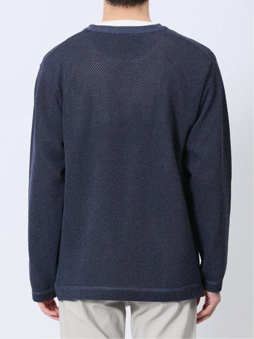 透かし編みクルーニット&長袖Tシャツ アンサンブル