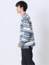透かし編みクルーニット&長袖Tシャツ アンサンブル