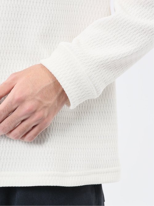 ストレッチ モールジャガード クルーネック長袖Tシャツ