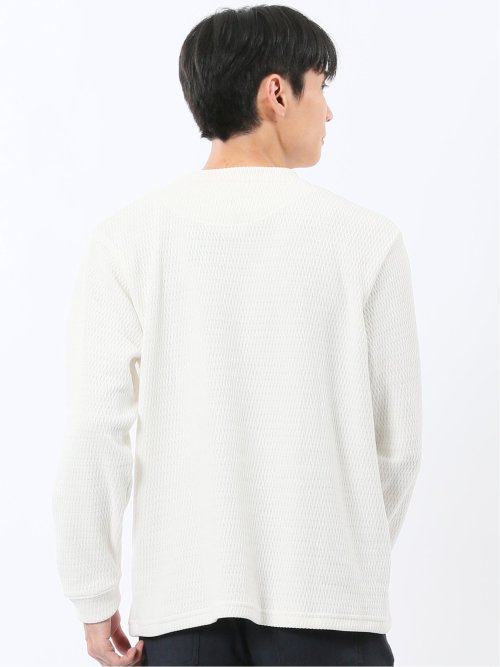 ストレッチ モールジャガード クルーネック長袖Tシャツ