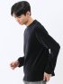 ストレッチ モールジャガード クルーネック長袖Tシャツ