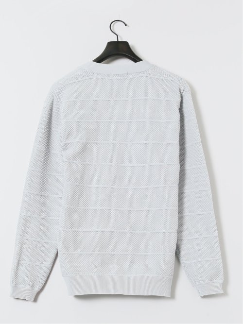 Vネックカーディガン&長袖Tシャツ アンサンブル