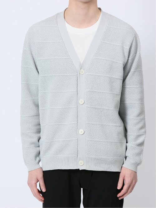 Vネックカーディガン&長袖Tシャツ アンサンブル