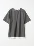 Tシャツ メンズ 半袖 ストレッチ クルーネック レイヤード風 ストライプ ワッフル クリエーションキューブ/CREATION CUBE