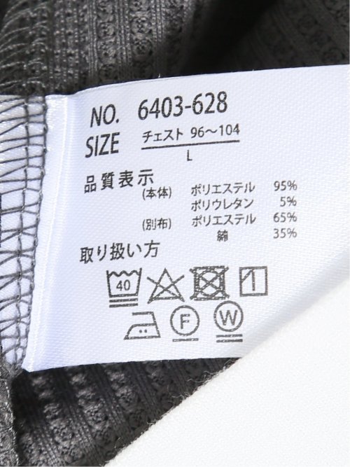 Tシャツ メンズ 半袖 ストレッチ クルーネック レイヤード風 ストライプ ワッフル クリエーションキューブ/CREATION CUBE
