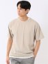 Tシャツ メンズ 半袖 ストレッチ クルーネック レイヤード風 ストライプ ワッフル クリエーションキューブ/CREATION CUBE