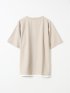 Tシャツ メンズ 半袖 ストレッチ クルーネック レイヤード風 ストライプ ワッフル クリエーションキューブ/CREATION CUBE
