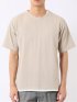 Tシャツ メンズ 半袖 ストレッチ クルーネック レイヤード風 ストライプ ワッフル クリエーションキューブ/CREATION CUBE