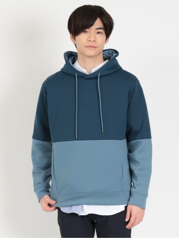 スパンダンボール 切替 長袖プルパーカー