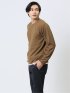 幾何学ジャガード フェイククルーネック長袖Tシャツ