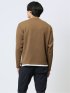 幾何学ジャガード フェイククルーネック長袖Tシャツ