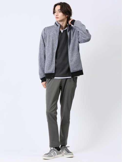 メランジ裏起毛 ボリュームネック カットアウター