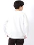 Tシャツ メンズ 長袖 ストレッチ クルーネック フェイクレイヤード 胸ポケット ニット風 ジャガード