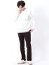 Tシャツ メンズ 長袖 ストレッチ クルーネック フェイクレイヤード 胸ポケット ニット風 ジャガード