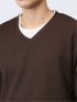 ヘリンボンジャガード フェイクVネック長袖Tシャツ