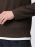 ヘリンボンジャガード フェイクVネック長袖Tシャツ