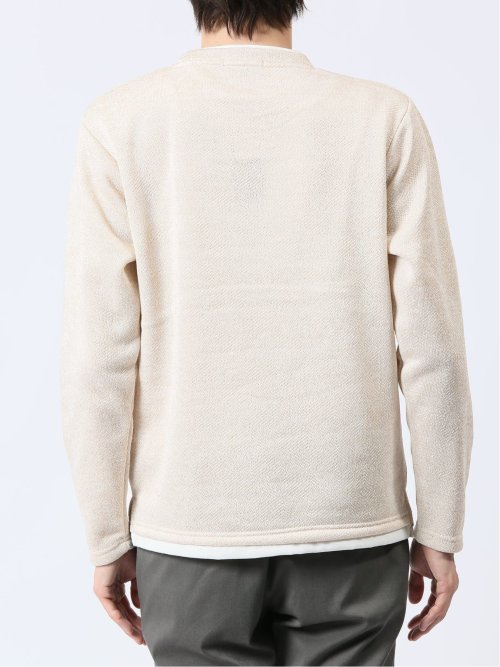 メランジ裏起毛 クルーネック長袖Tシャツ