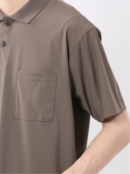 接触冷感 シャドーストライプ 半袖ポロシャツ