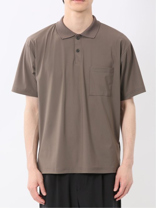 接触冷感 シャドーストライプ 半袖ポロシャツ