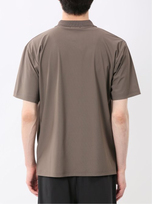 接触冷感 シャドーストライプ 半袖ポロシャツ