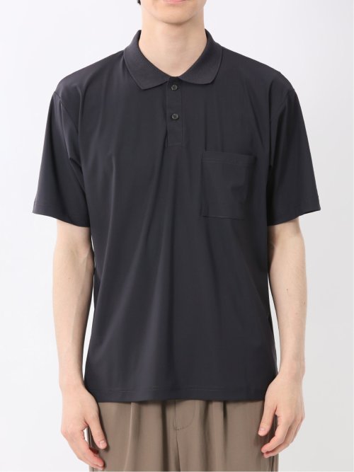 接触冷感 シャドーストライプ 半袖ポロシャツ