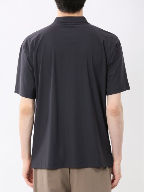 接触冷感 シャドーストライプ 半袖ポロシャツ