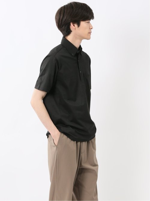 接触冷感 前身切替 半袖ポロシャツ