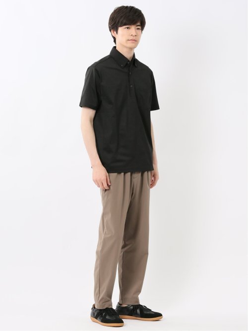 接触冷感 前身切替 半袖ポロシャツ