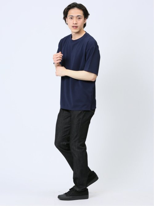 ふくれストライプ クルーネック半袖Tシャツ