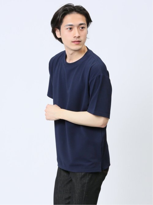 ふくれストライプ クルーネック半袖Tシャツ