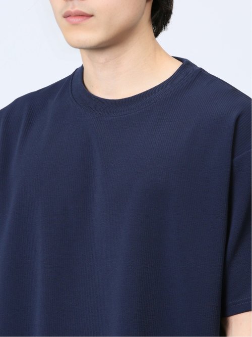 ふくれストライプ クルーネック半袖Tシャツ