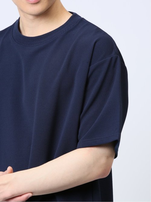 ふくれストライプ クルーネック半袖Tシャツ