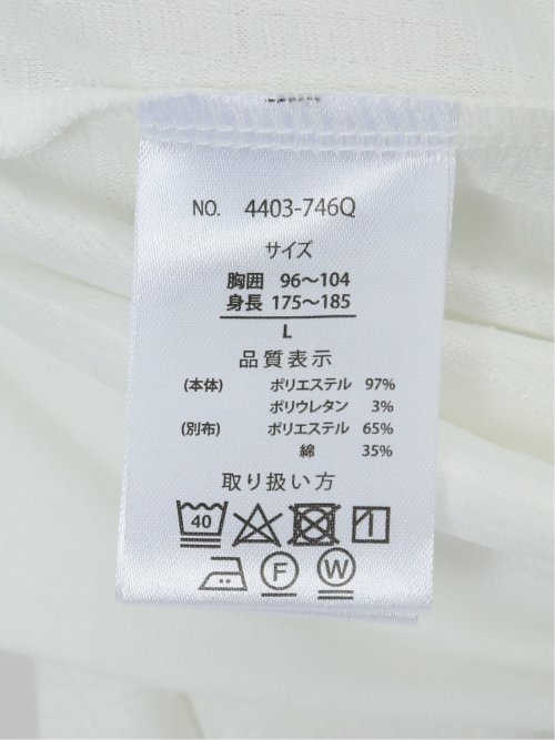 ふくれジャガード フェイクキーネック半袖Tシャツ