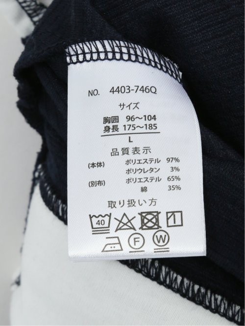 ふくれジャガード フェイクキーネック半袖Tシャツ