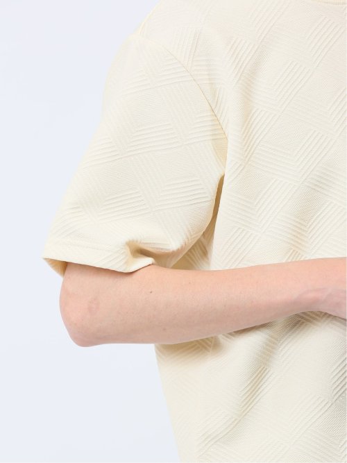 ふくれジャガード クルーネック半袖Tシャツ