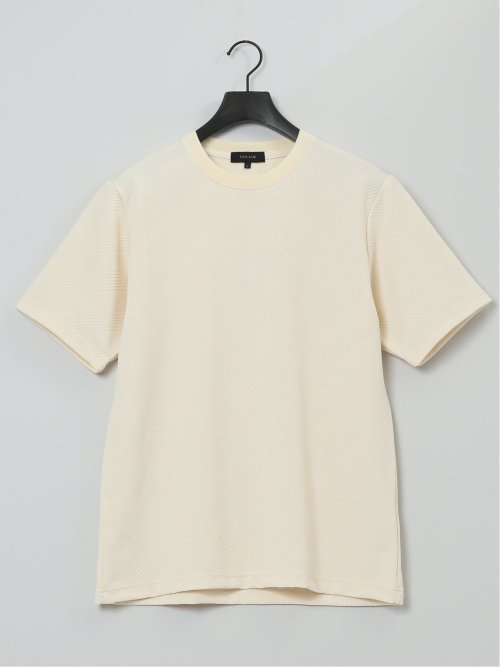 ふくれジャガード クルーネック半袖Tシャツ