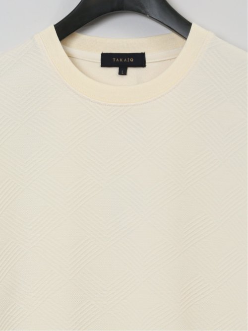 ふくれジャガード クルーネック半袖Tシャツ