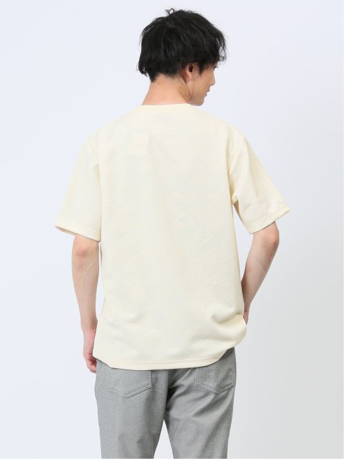 ふくれジャガード クルーネック半袖Tシャツ