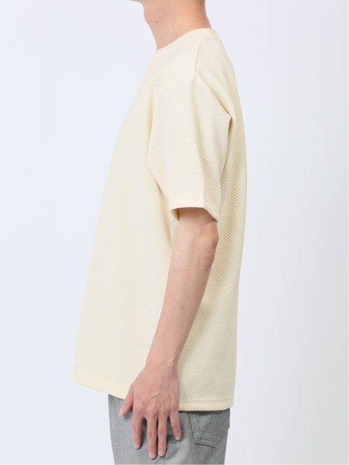 ふくれジャガード クルーネック半袖Tシャツ