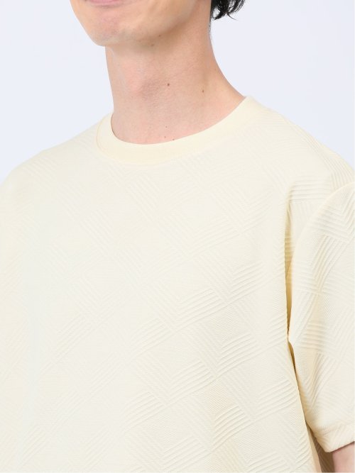 ふくれジャガード クルーネック半袖Tシャツ