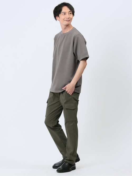 ふくれジャガード クルーネック半袖Tシャツ