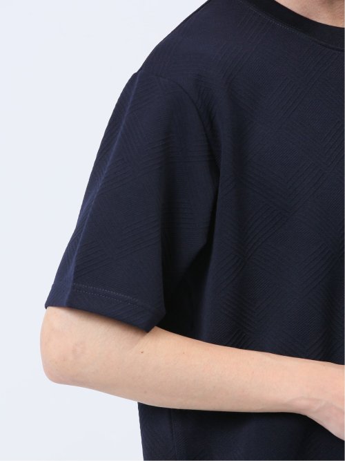 ふくれジャガード クルーネック半袖Tシャツ