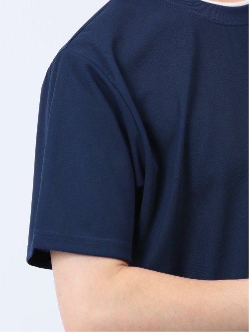 梨地 フェイククルーネック半袖Tシャツ