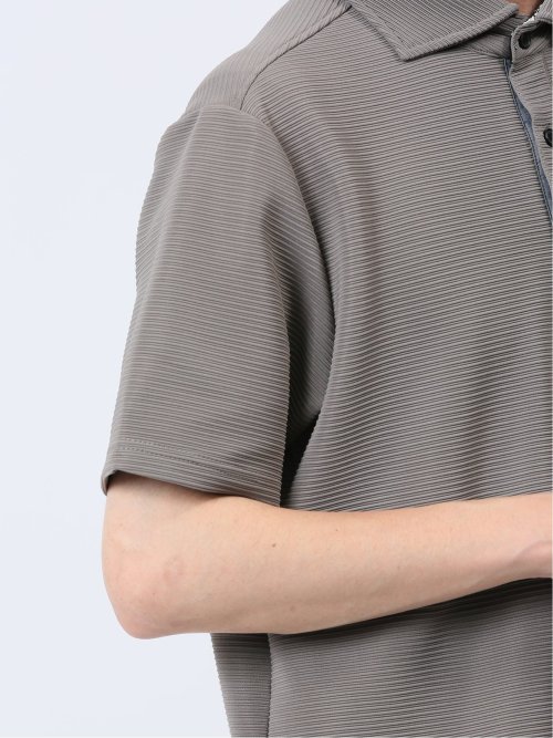 リップルボーダー 半袖ポロシャツ