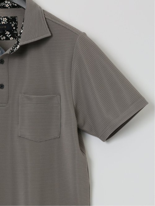 リップルボーダー 半袖ポロシャツ