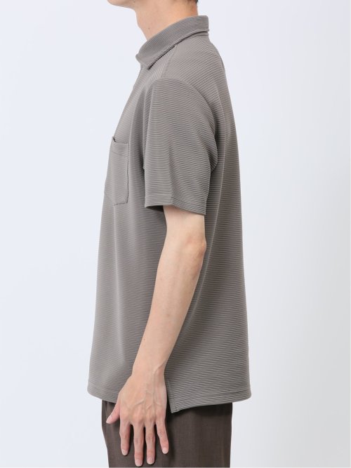 リップルボーダー 半袖ポロシャツ