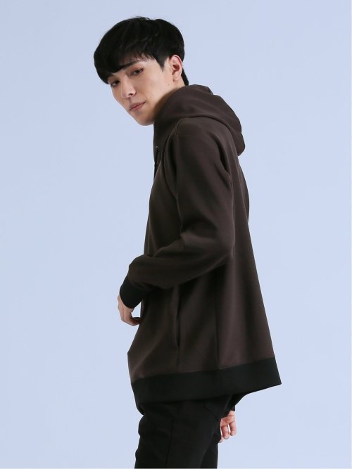 ダンボール リブ配色切替 長袖プルパーカー