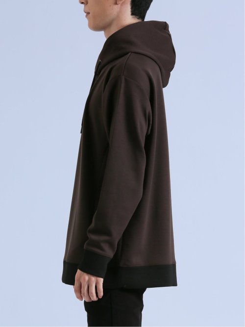 ダンボール リブ配色切替 長袖プルパーカー