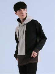 ダンボール 配色切替 長袖プルパーカー