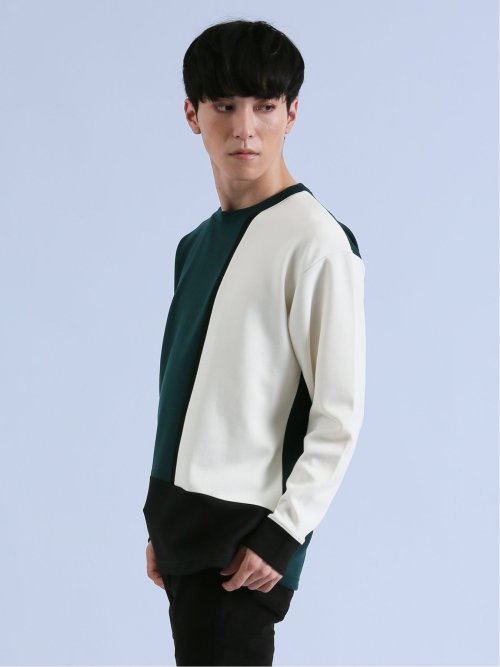 ダンボール 配色切替 長袖プルオーバー
